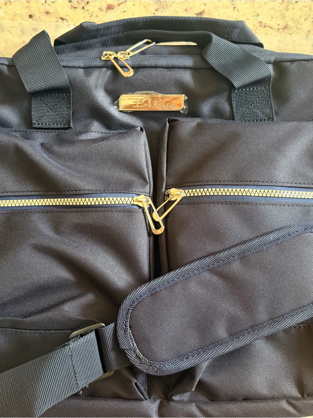 Bella Russo 17” Navy Blue Laptop Briefcase Bag — Brand New!